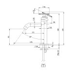 Remer Chrono Bateria umywalkowa jednouchwytowa bez korka Brushed Gold CH12BG