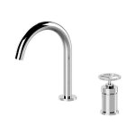 Remer Chrono Bateria umywalkowa 2-otworowa jednouchwytowa bez korka Chrom CH57