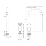 Remer Chrono Bateria umywalkowa 2-otworowa jednouchwytowa wysoka bez korka Chrom CH57L