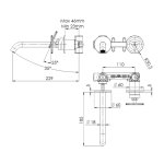 Remer Chrono Bateria umywalkowa jednouchwytowa 190 mm podtynkowa Brushed Gold CH15PLBG