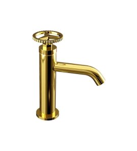 Remer Chrono Bateria umywalkowa jednouchwytowa bez korka Shiny Gold CH12DO