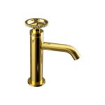 Remer Chrono Bateria umywalkowa jednouchwytowa bez korka Shiny Gold CH12DO