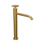 Remer Chrono Bateria umywalkowa jednouchwytowa wysoka bez korka Brushed Gold CH11LXLBG