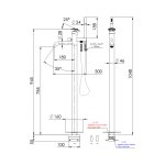 Remer Chrono Bateria wannowo-natryskowa wolnostojąca z zestawem natryskowym Brushed Black Chrome CH08CFP