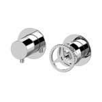 Remer Chrono Bateria wannowo-natryskowa podtynkowa 2-drożna pozioma - element zewnętrzny Chrom CH92ZPWB