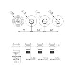 Remer Chrono Bateria wannowo-natryskowa podtynkowa 3-drożna - element zewnętrzny Shiny Gold CH98D3PWBDO