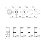 Remer Chrono Bateria wannowo-natryskowa podtynkowa 4-drożna - element zewnętrzny Shiny Gold CH98D4PWBDO