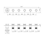 Remer Chrono Bateria wannowo-natryskowa podtynkowa 5-drożna - element zewnętrzny Chrom CH98D5WB