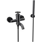 Remer Chrono Bateria wannowo-natryskowa ścienna z zestawem natryskowym Matt Black CH02NO