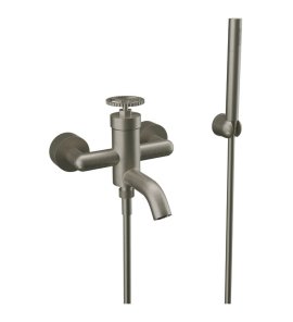 Remer Chrono Bateria wannowo-natryskowa ścienna z zestawem natryskowym Visual Inox CH02XV