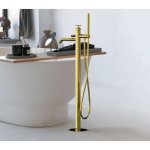 Remer Chrono Bateria wannowo-natryskowa wolnostojąca z zestawem natryskowym Shiny Gold CH08DO