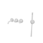 Remer Chrono Bateria wannowo-natryskowa podtynkowa z zestawem natryskowym 2-drożna - element zewnętrzny Matt White CH53D2PWBBO