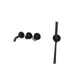 Remer Chrono Bateria wannowo-natryskowa podtynkowa z zestawem natryskowym 2-drożna - element zewnętrzny Matt Black CH53D2PWBNO