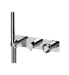 Remer Element Bateria natryskowa podtynkowa z zestawem natryskowym 2-drożna - element zewnętrzny Chrom ET97D2WB