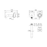 Remer Element Bateria umywalkowa podtynkowa 170 mm - element zewnętrzny Chrom ET15PWB