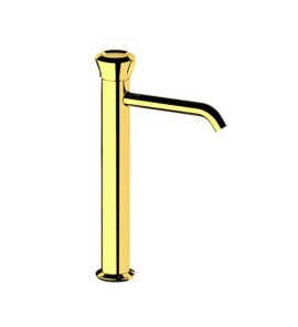 Remer Element Bateria umywalkowa wysoka jednouchwytowa bez korka Shiny Gold ET11LXLDO