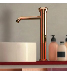 Remer Element Bateria umywalkowa wysoka jednouchwytowa bez korka Brushed Copper ET11LXLRP