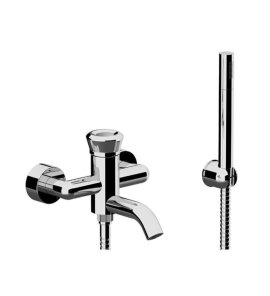 Remer Element Bateria wannowo-natryskowa ścienna z zestawem natryskowym Chrom ET02