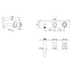 Remer Element Bateria wannowo-natryskowa podtynkowa bez zestawu natryskowego 2-drożna - element zewnętrzny Chrom ET54D2WB