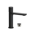 Remer Ottagono Bateria umywalkowa z korkiem klik-klak Matt Black ON10CCNO
