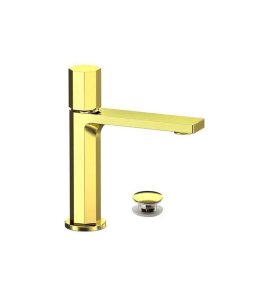Remer Ottagono Bateria umywalkowa z korkiem klik-klak Shiny Gold ON10CCDO