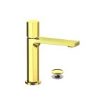 Remer Ottagono Bateria umywalkowa z korkiem klik-klak Shiny Gold ON10CCDO