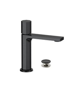 Remer Ottagono Bateria umywalkowa z korkiem klik-klak Brushed Black Chrome ON10CCCFP