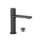 Remer Ottagono Bateria umywalkowa z korkiem klik-klak Brushed Black Chrome ON10CCCFP