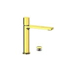 Remer Ottagono Bateria umywalkowa z korkiem klik-klak Shiny Gold ON10ACCDO