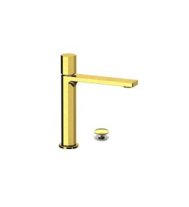 Remer Ottagono Bateria umywalkowa z korkiem klik-klak Brushed Gold ON10ACCBG