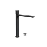 Remer Ottagono Bateria umywalkowa wysoka z korkiem klik-klak Matt Black ON10LXLNO