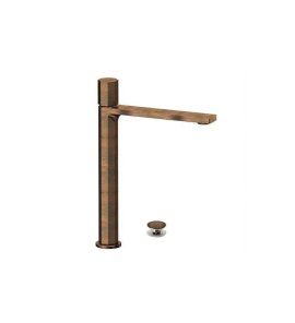 Remer Ottagono Bateria umywalkowa wysoka z korkiem klik-klak Oil Bronze ON10LXLBR