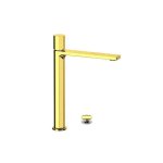 Remer Ottagono Bateria umywalkowa wysoka z korkiem klik-klak Brushed Gold ON10LXLBG