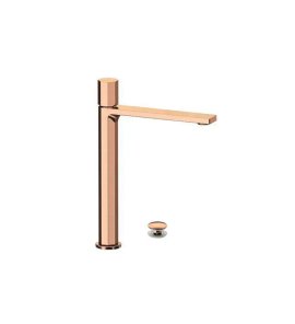 Remer Ottagono Bateria umywalkowa wysoka z korkiem klik-klak Brushed Copper ON10LXLRP
