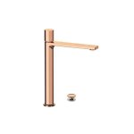 Remer Ottagono Bateria umywalkowa wysoka z korkiem klik-klak Brushed Copper ON10LXLRP