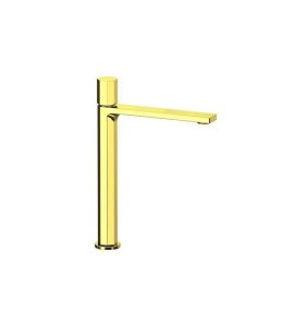 Remer Ottagono Bateria umywalkowa wysoka bez korka Shiny Gold ON11LXLDO
