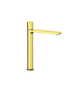 Remer Ottagono Bateria umywalkowa wysoka bez korka Brushed Gold ON11LXLBG