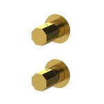 Remer Ottagono Bateria wannowo-natryskowa podtynkowa 2-drożna - element zewnętrzny Brushed Gold ON92PWBBG
