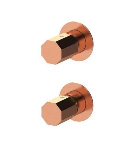Remer Ottagono Bateria wannowo-natryskowa podtynkowa 2-drożna - element zewnętrzny Brushed Copper ON92PWBRP