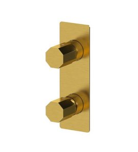 Remer Ottagono Bateria wannowo-natryskowa podtynkowa 2-drożna - element zewnętrzny Brushed Gold ON92WBBG