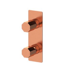 Remer Ottagono Bateria wannowo-natryskowa podtynkowa 2-drożna - element zewnętrzny Brushed Copper ON92WBRP