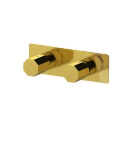 Remer Ottagono Bateria wannowo-natryskowa podtynkowa 2-drożna - element zewnętrzny Shiny Gold ON92ZWBDO