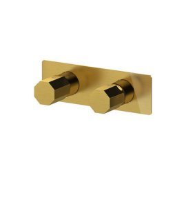 Remer Ottagono Bateria wannowo-natryskowa podtynkowa 2-drożna - element zewnętrzny Brushed Gold ON92ZWBBG
