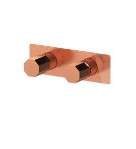 Remer Ottagono Bateria wannowo-natryskowa podtynkowa 2-drożna - element zewnętrzny Brushed Copper ON92ZWBRP