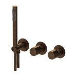 Remer Ottagono Bateria wannowo-natryskowa podtynkowa z zestawem natryskowym 2-drożna - element zewnętrzny Oil Bronze ON97D2PWBBR
