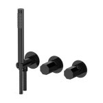 Remer Ottagono Bateria wannowo-natryskowa podtynkowa z zestawem natryskowym 2-drożna - element zewnętrzny Brushed Black Chrome ON97D2PWBCFP