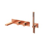 Remer Ottagono Bateria wannowo-natryskowa podtynkowa z zestawem natryskowym 2-drożna - element zewnętrzny Brushed Copper ON53D2WBRP