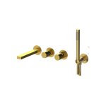 Remer Ottagono Bateria wannowo-natryskowa podtynkowa z zestawem natryskowym 2-drożna - element zewnętrzny Brushed Gold ON53D2PWBBG