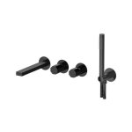 Remer Ottagono Bateria wannowo-natryskowa podtynkowa z zestawem natryskowym 2-drożna - element zewnętrzny Brushed Black Chrome ON53D2PWBCFP