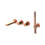 Remer Ottagono Bateria wannowo-natryskowa podtynkowa z zestawem natryskowym 2-drożna - element zewnętrzny Brushed Copper ON53D2PWBRP